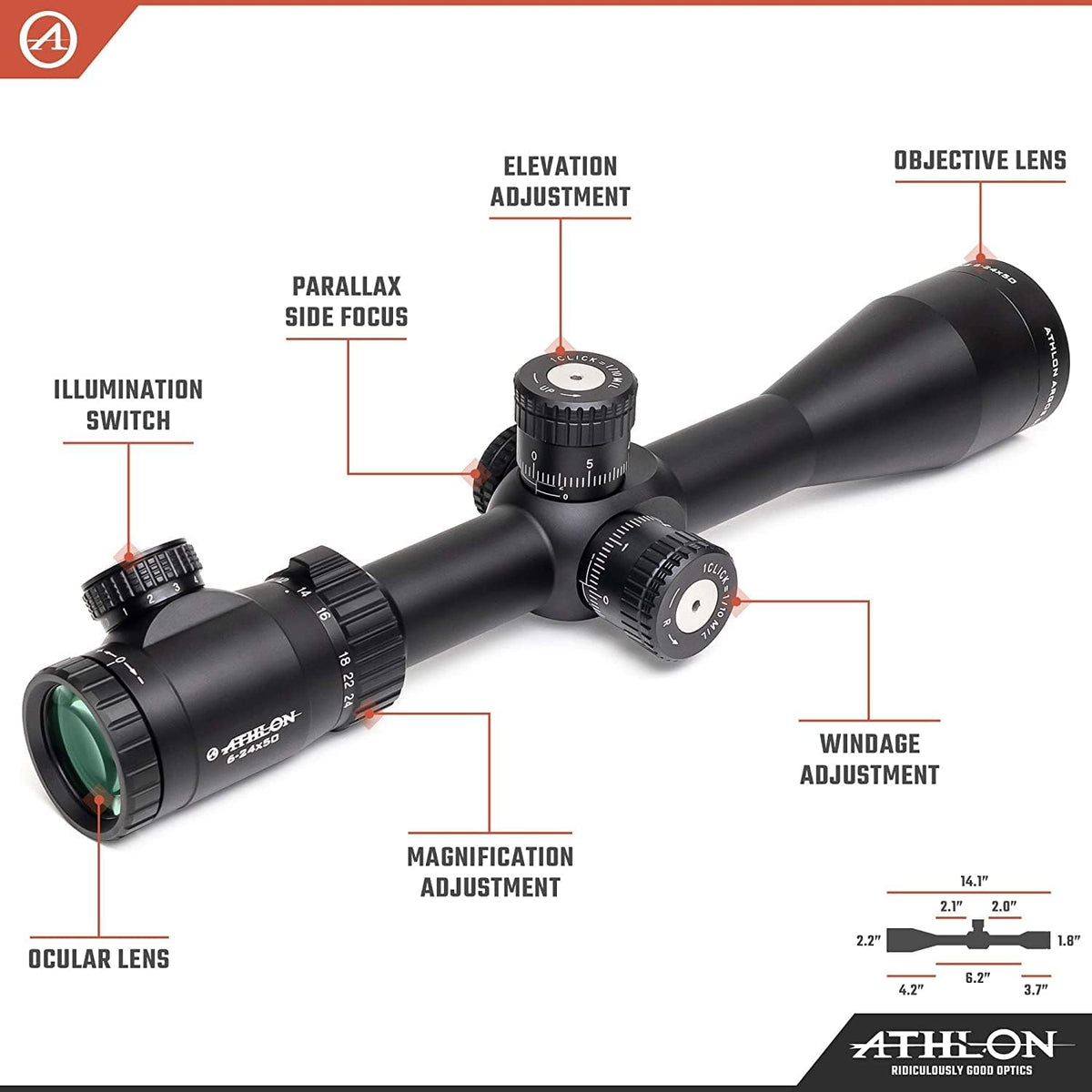 6-24X50 First Focal Plane Riflescope with Sunshade and Rings Z273