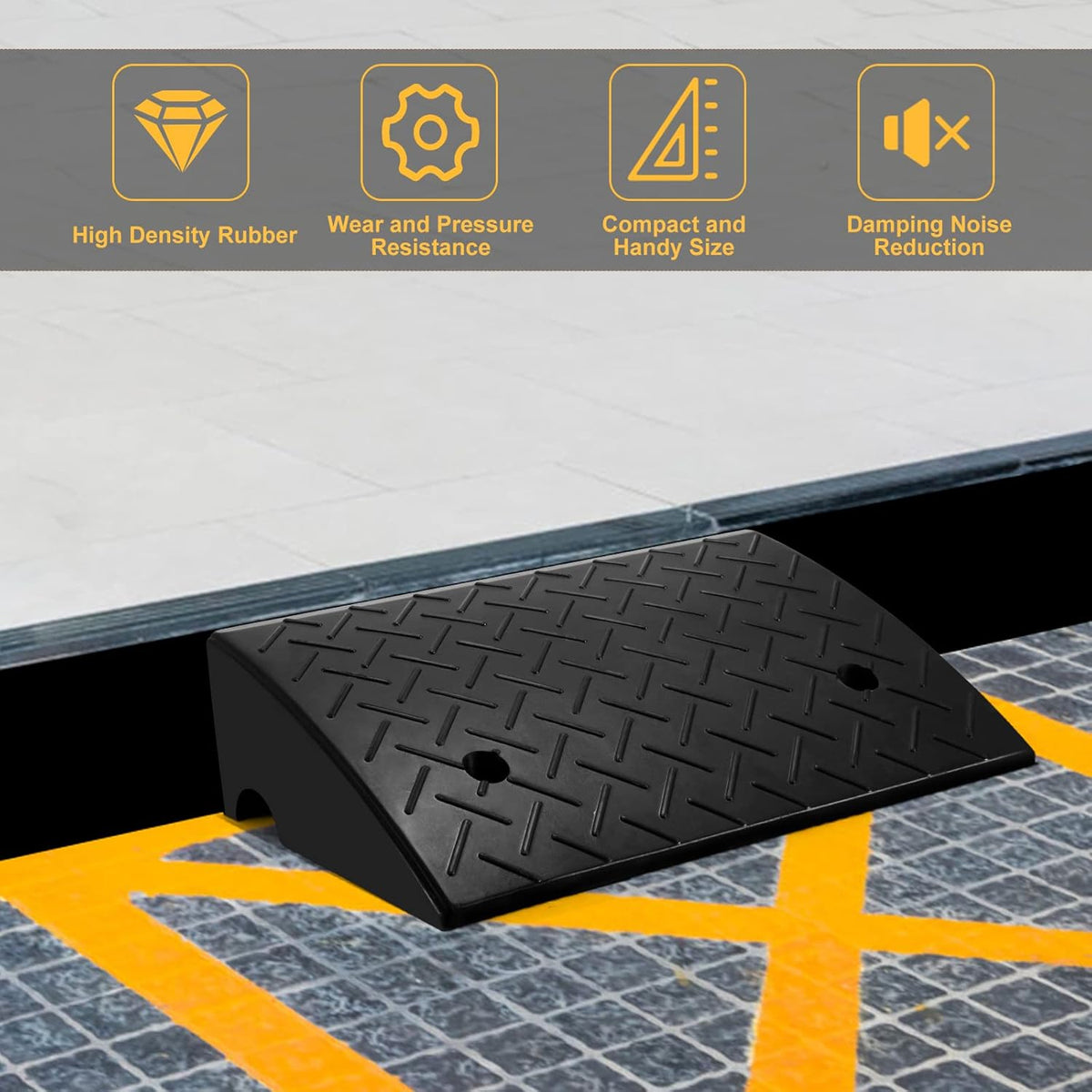 2PCS Rubber Car Curb Ramps E35122