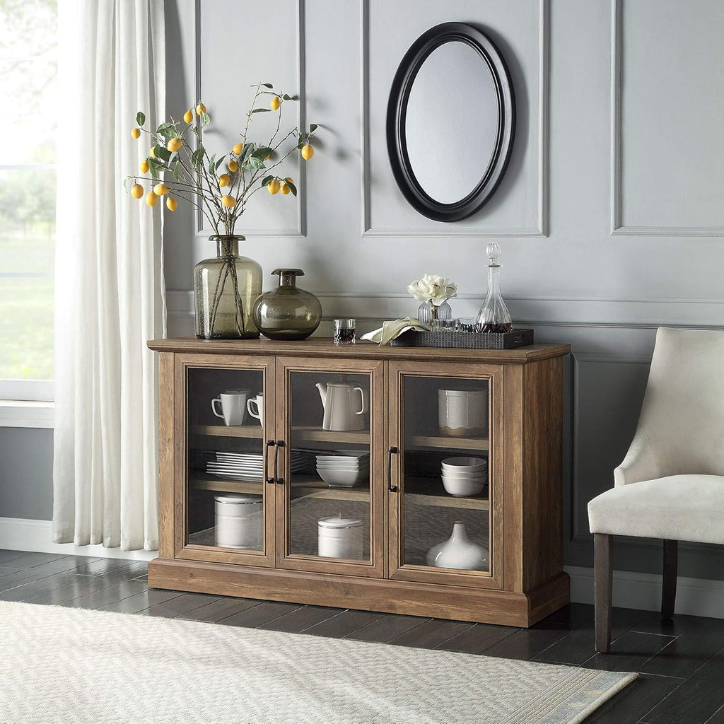 Stone Grey Wood Sideboard Buffet with Storage Cabinet T403