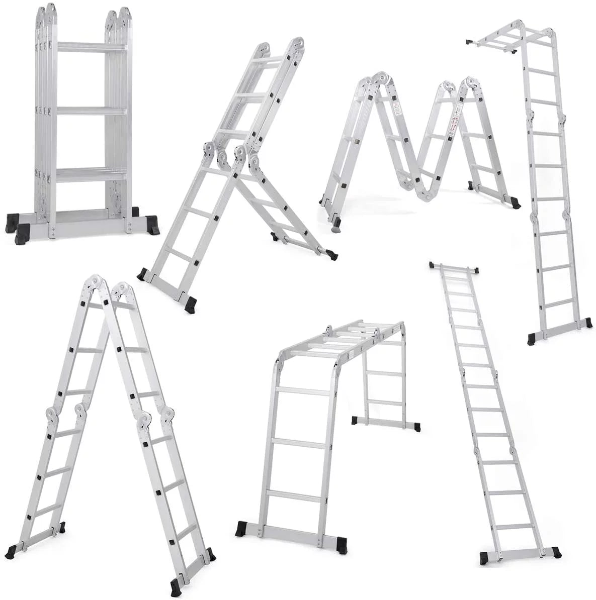 12.5ft 7 in 1 Folding Aluminium Scaffold Ladder A695