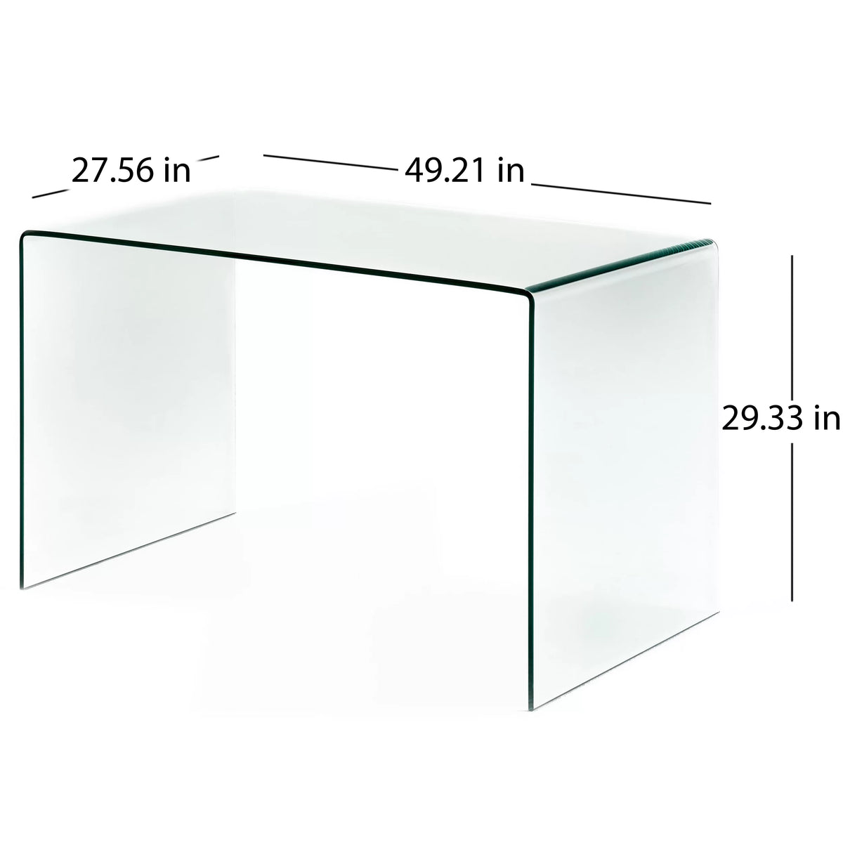 Clear Tempered Glass Writing Desk H466