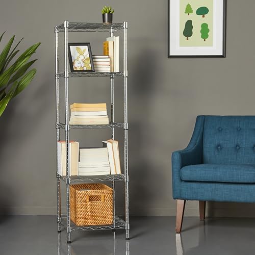 3-Shelf Adjustable Steel Wire Rack Shelving, Black R19436