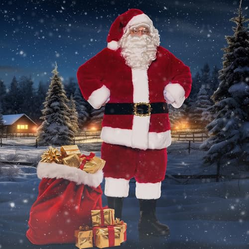 Red 11 Piece Santa Claus Costume N570