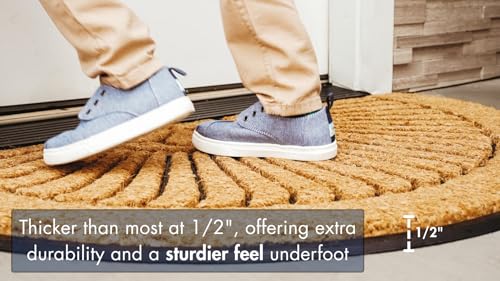 Natural Coco Coir Half Circle Door Mat 24" x 39" O109