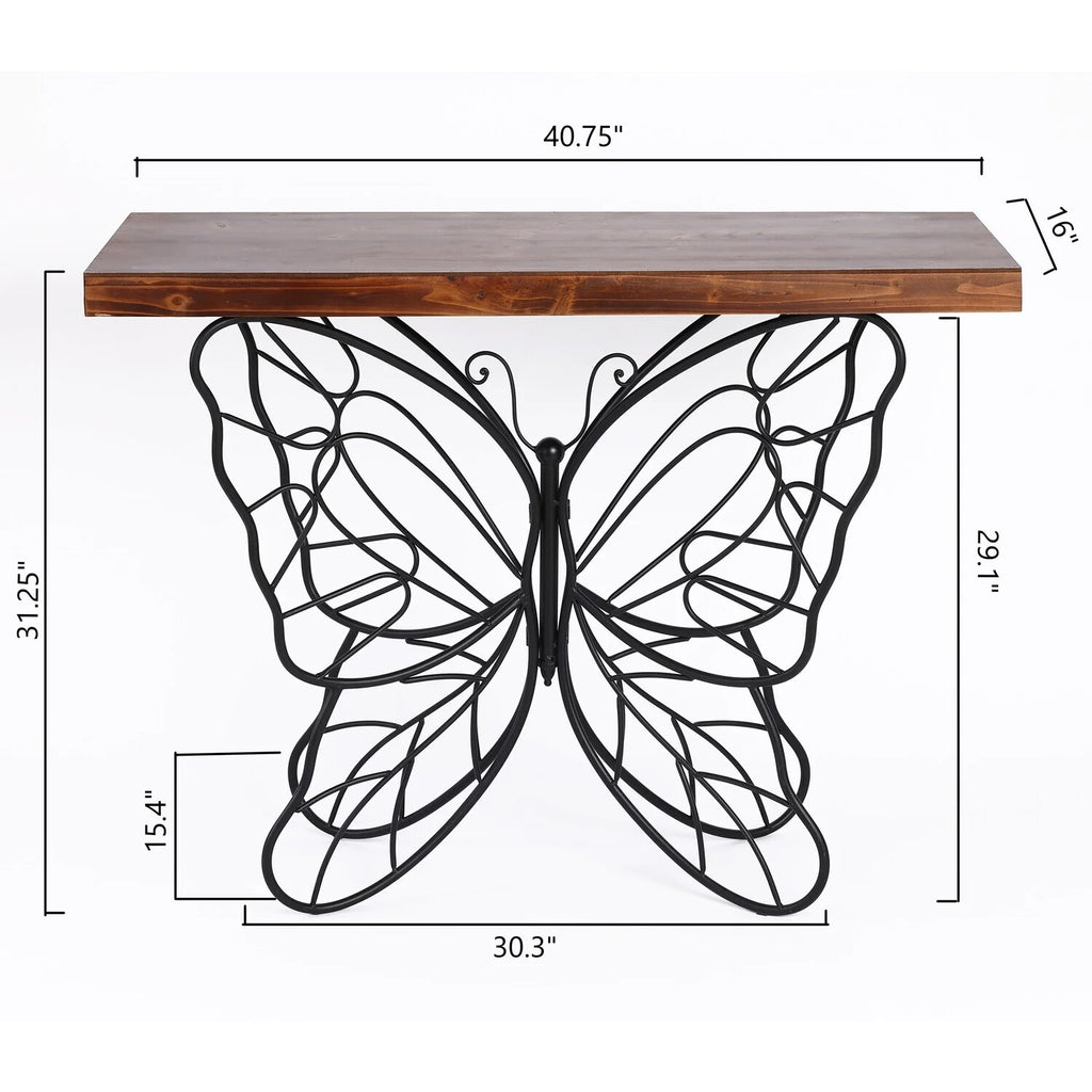 Wood Top Metal Accent Console And Entry Table H667660