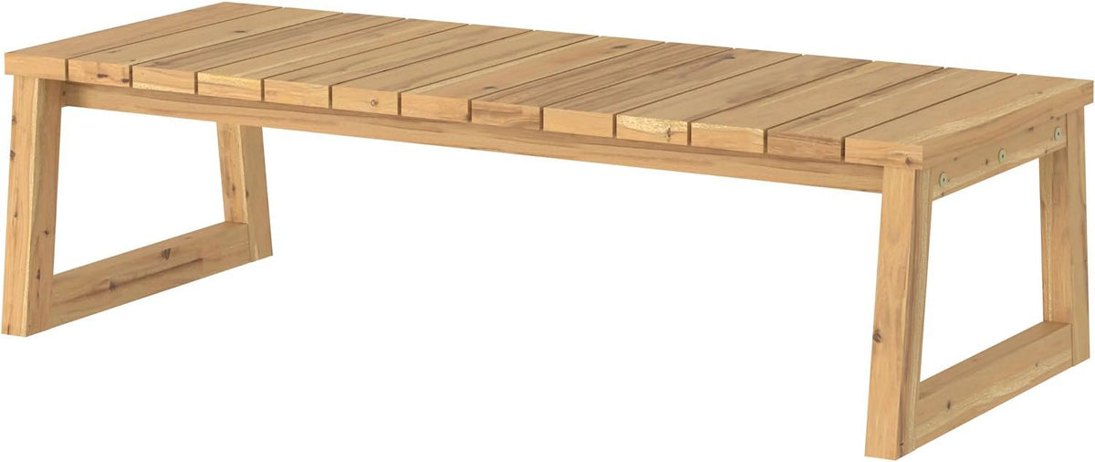 Solid Wood Slat-Top Outdoor Coffee Table, 46 Inch, Natural C831312