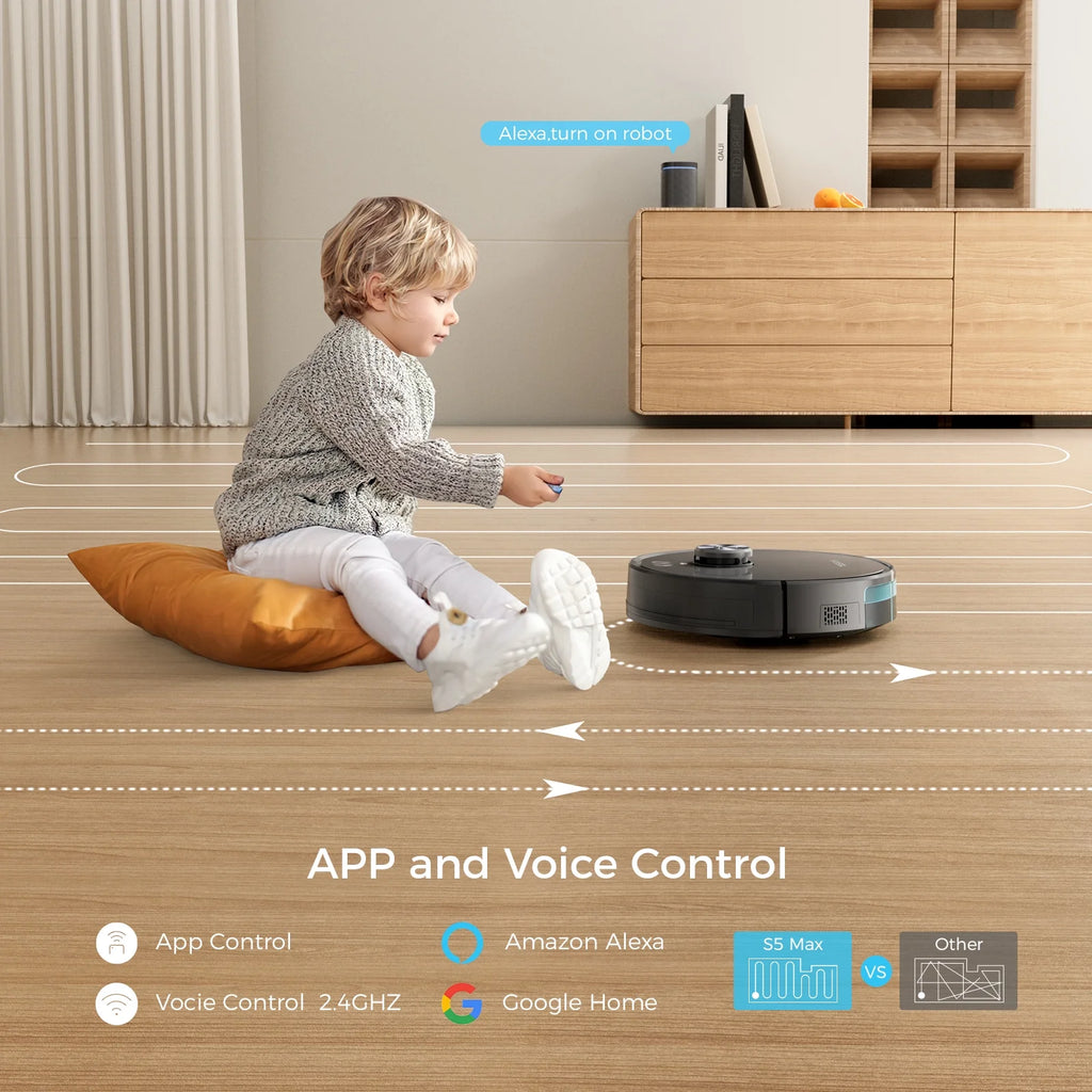 6000Pa Suction Lidar Navigation Robot Vacuum and Mop Combo G907