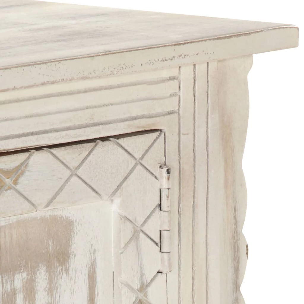 White Solid Mango Wood TV Cabinet R6864