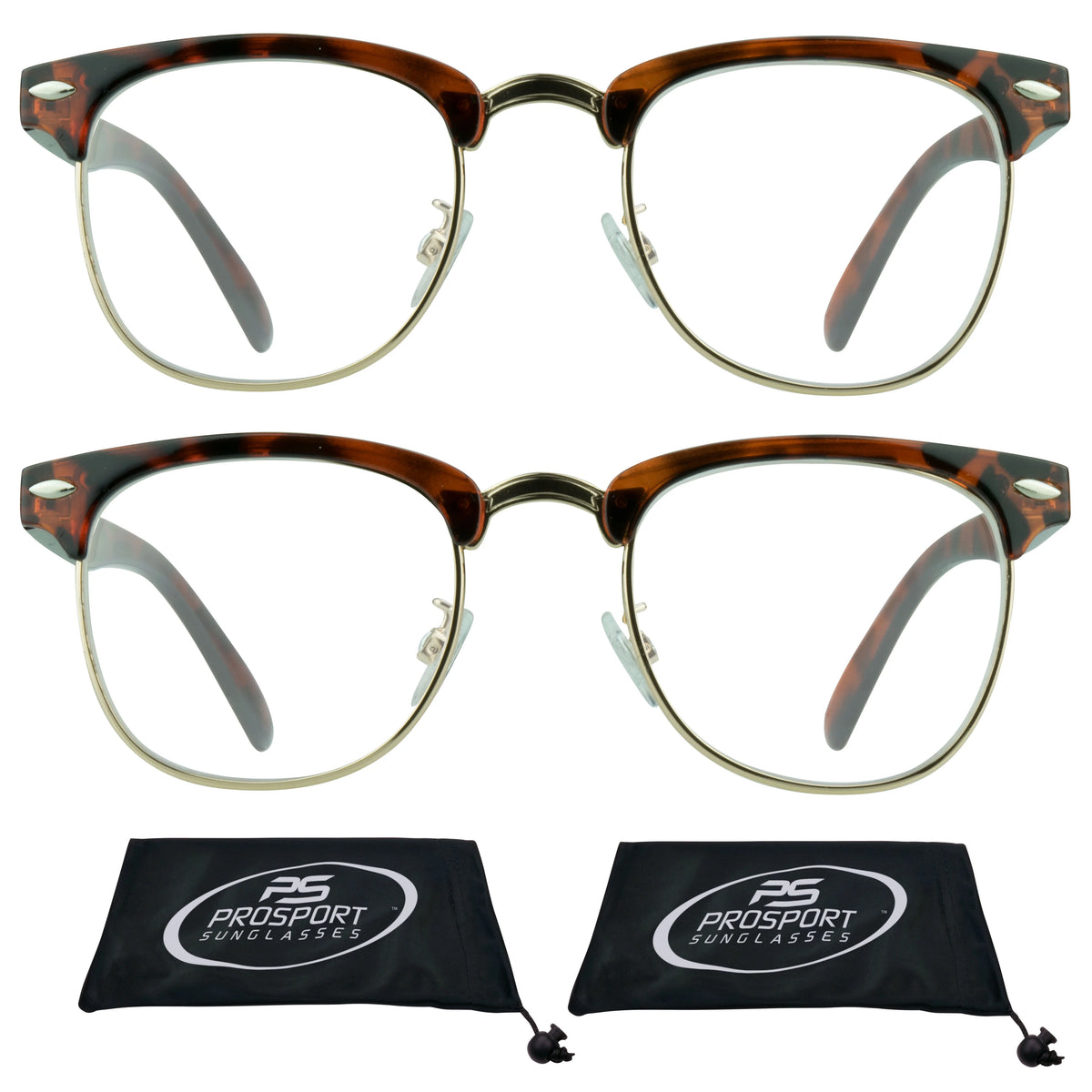 Horn Rimmed Reading Glasses 2 Pairs R5418