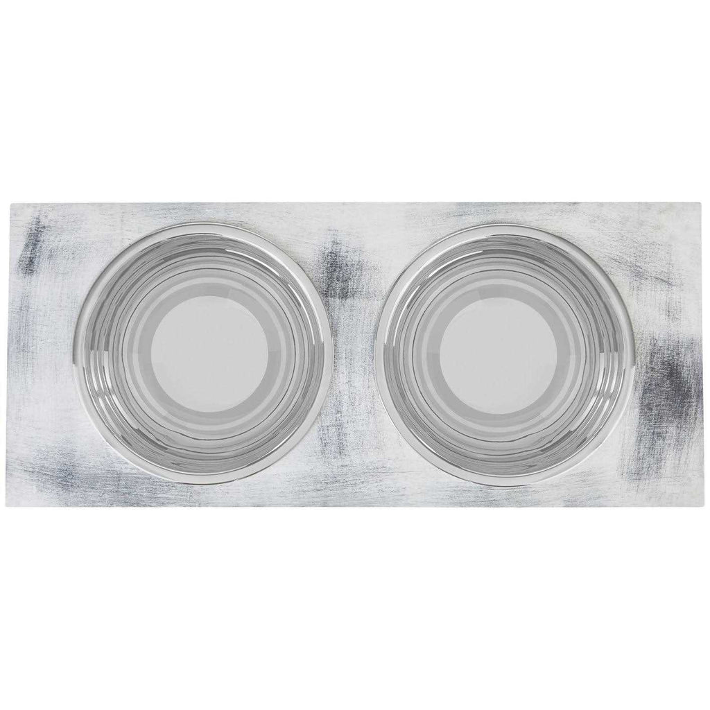 Elevated Wood Dog Bowl D23098