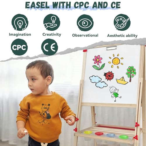 Adjustable Wooden Double Sided Magnetic Art Easel U8704