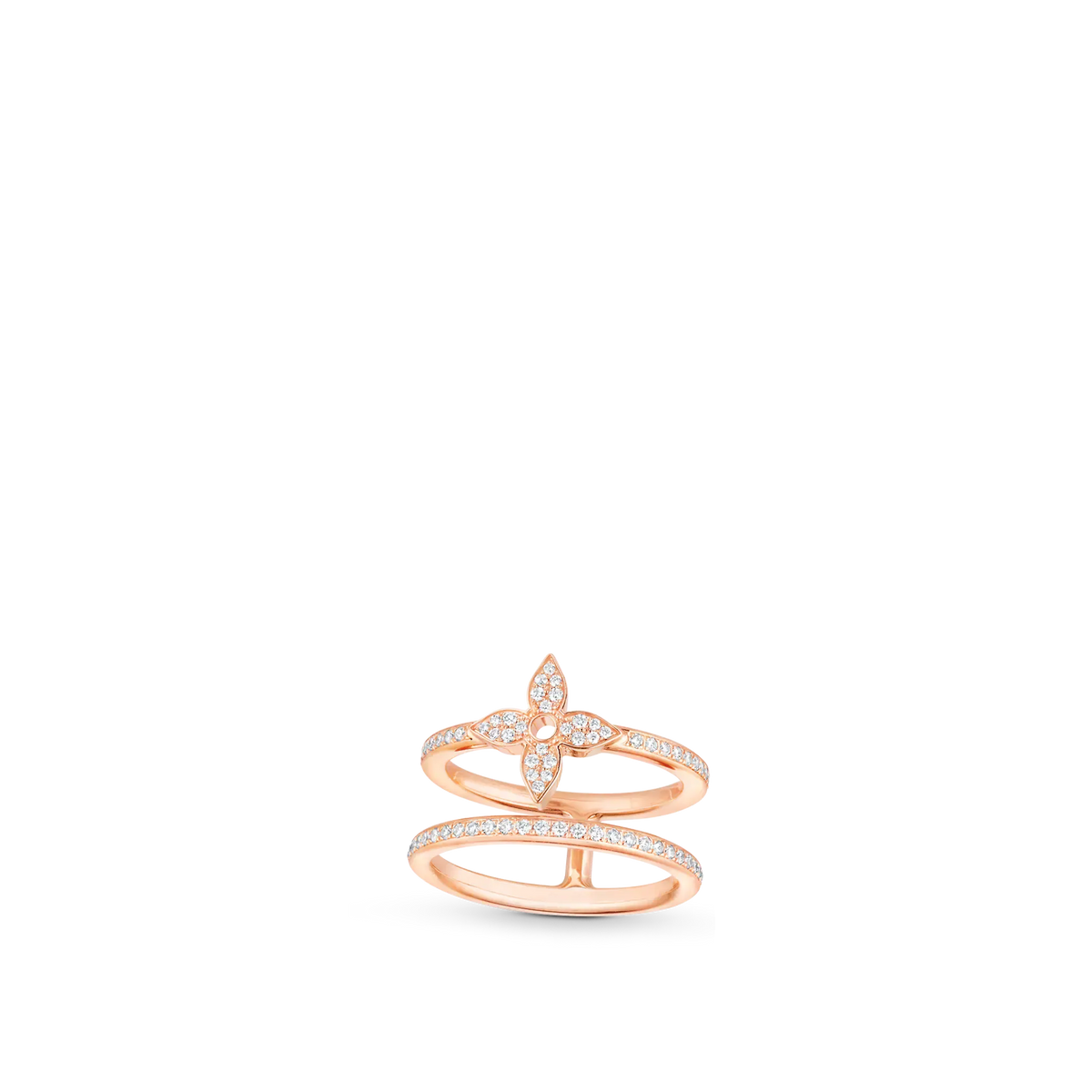 Rose Gold and Diamond Double Row Ring P3553