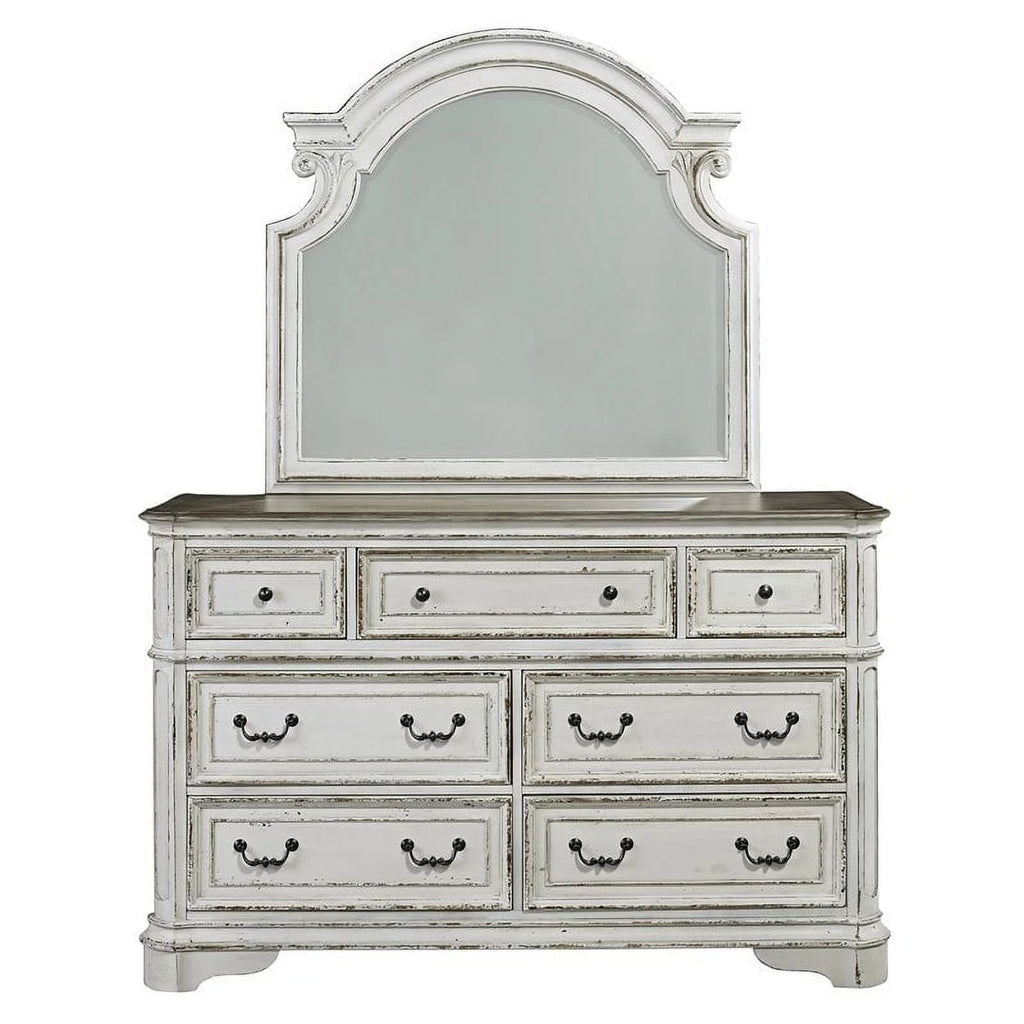 White Dresser and Mirror V70833