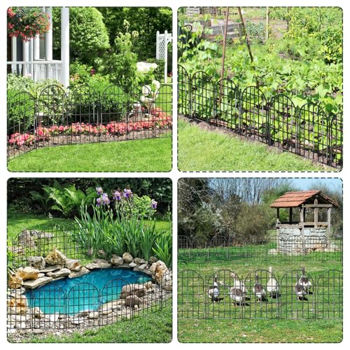 32.5 ft x 22 in 30 Panels Arched No Dig Metal Garden Fence X922