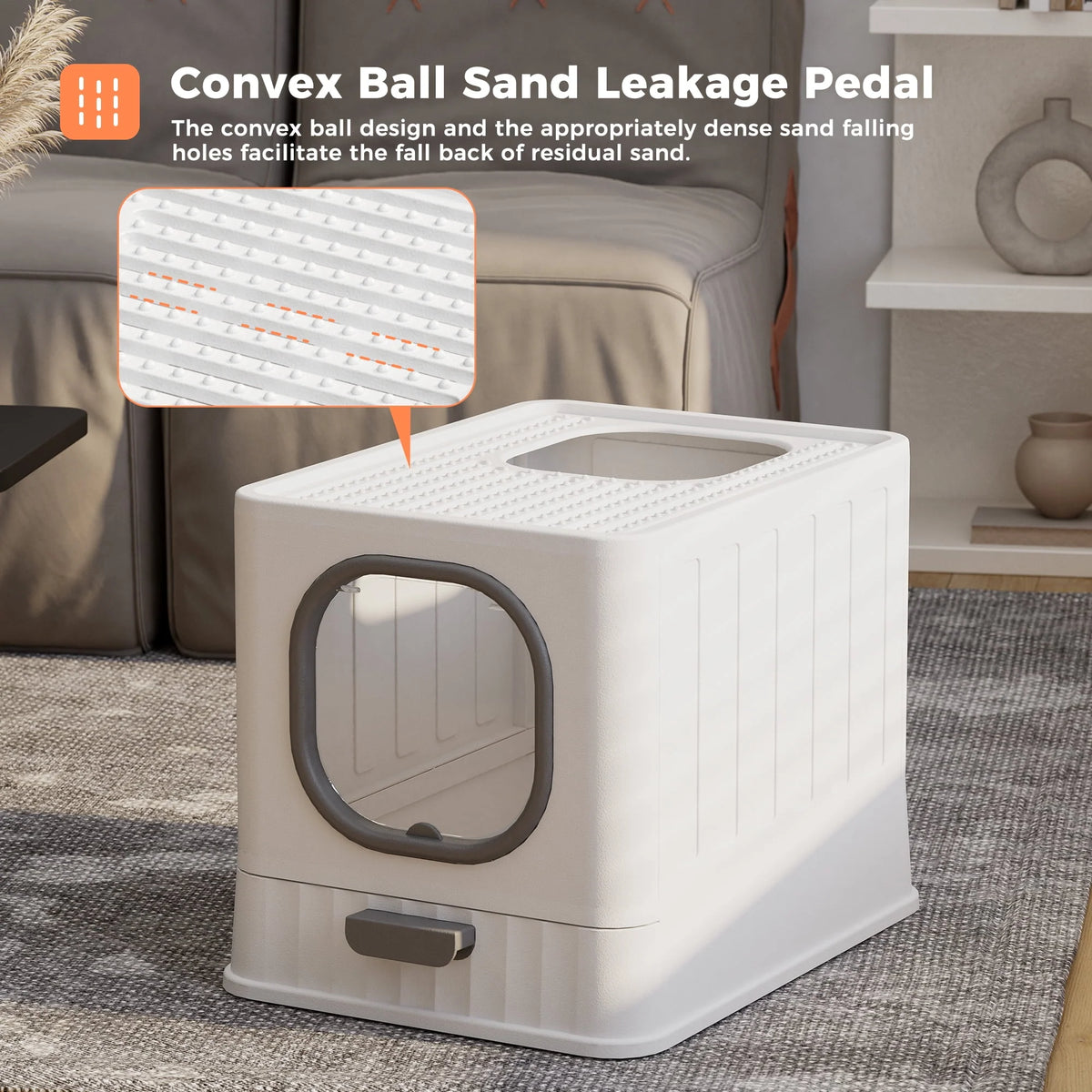 Enclosed Cat Litter Box Large Anti-Splashing Drawer Type Gray Q72088