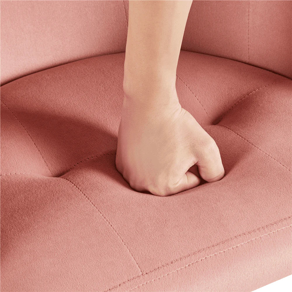 Pink Velvet Adjustable Swivel Office Chair Y821
