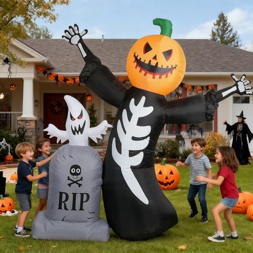 8FT Inflatable Halloween Decoration with Built-in LED Lights E29277