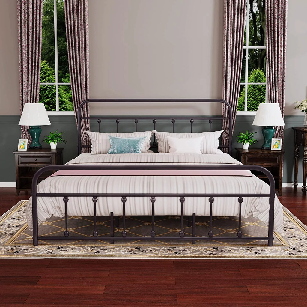 Vintage Queen Metal Platform Bed Frame E8039