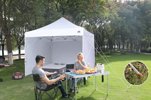 White 10x10 Pop Up Canopy Tent with Sidewalls U5937