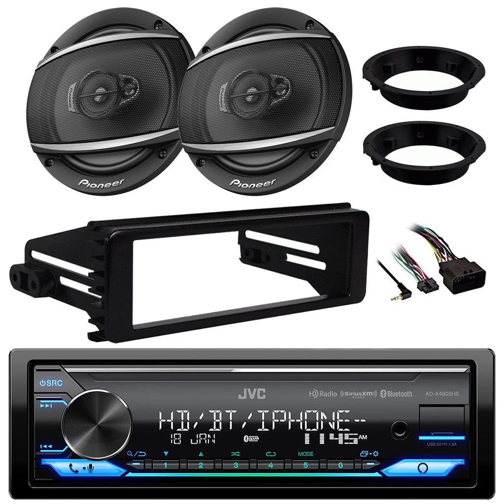Single DIN Bluetooth USB AUX AM/FM Car Stereo Receiver with 6.5" Speakers T304768