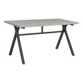 60 Inch Rectangular Writing Desk Light Gray Wood Top Dark Gray Metal T54401