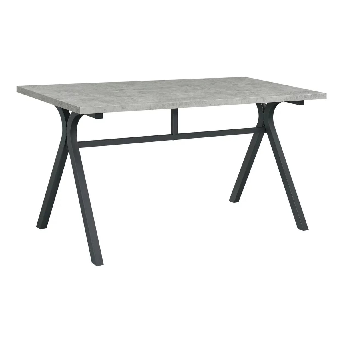 60 Inch Rectangular Writing Desk Light Gray Wood Top Dark Gray Metal T54401