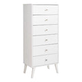 White 6-Drawer Laminated Composite Wood Tall Chest A458