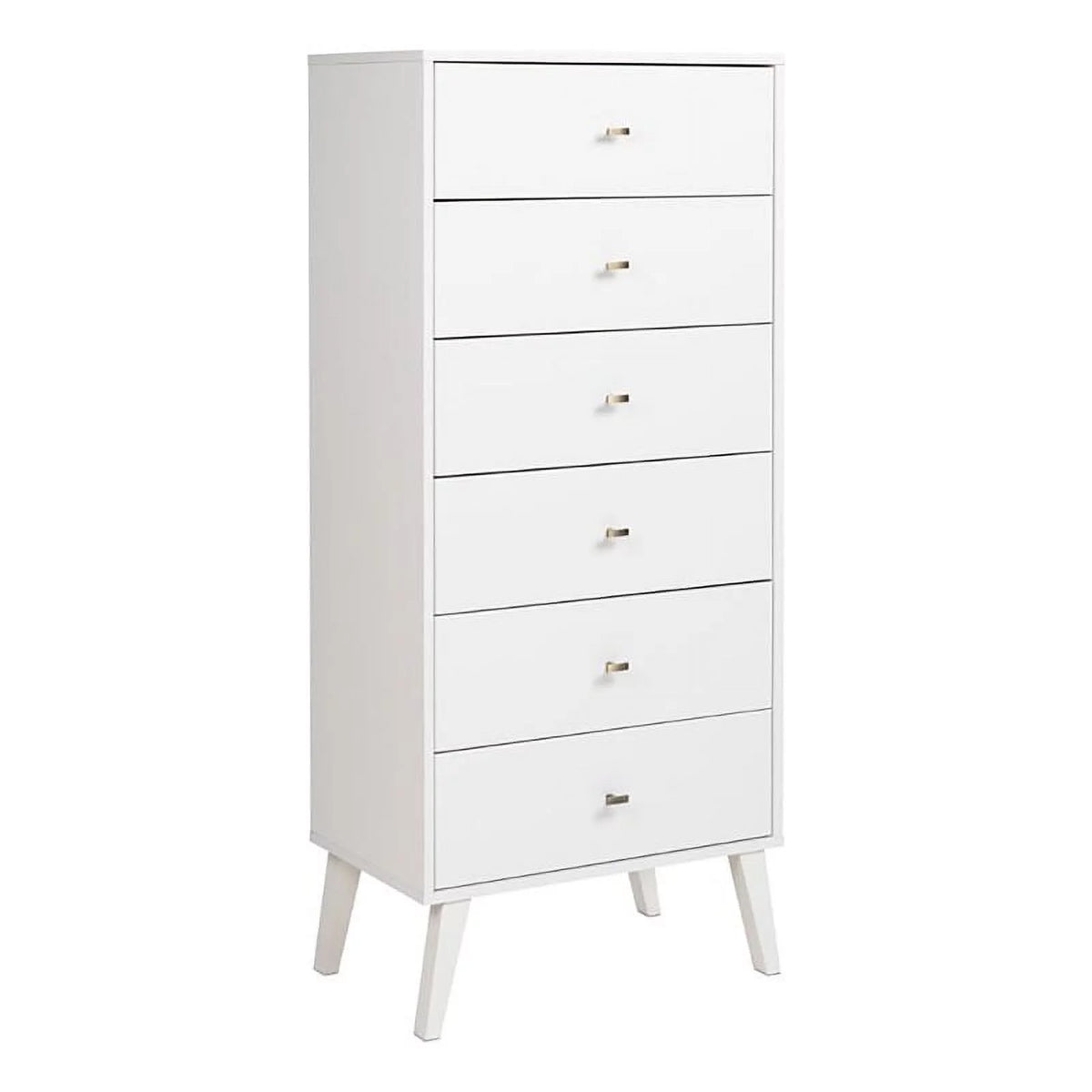 White 6-Drawer Laminated Composite Wood Tall Chest A458