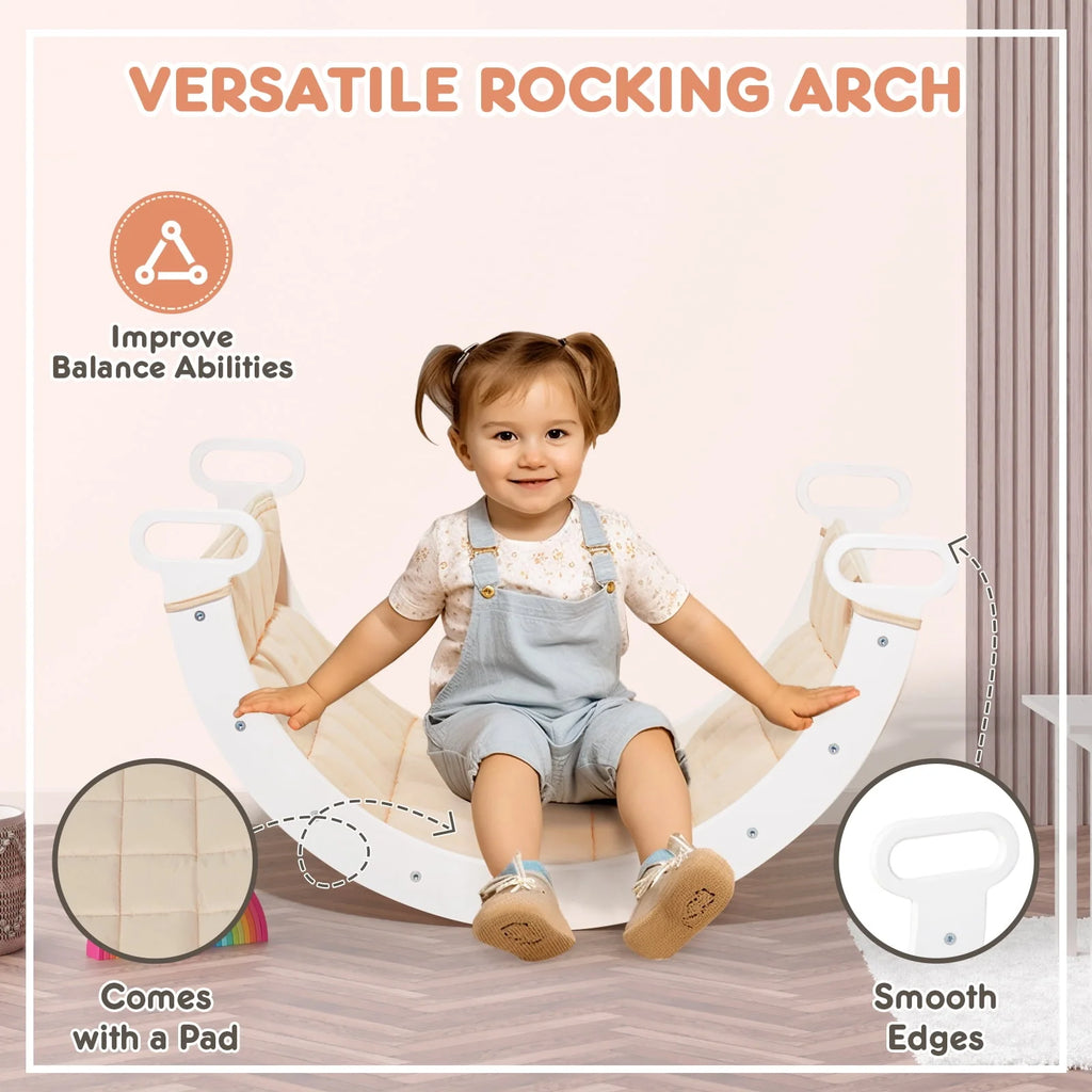 Foldable Wooden Climbing Triangle Arch with Ramp and Slide A7977