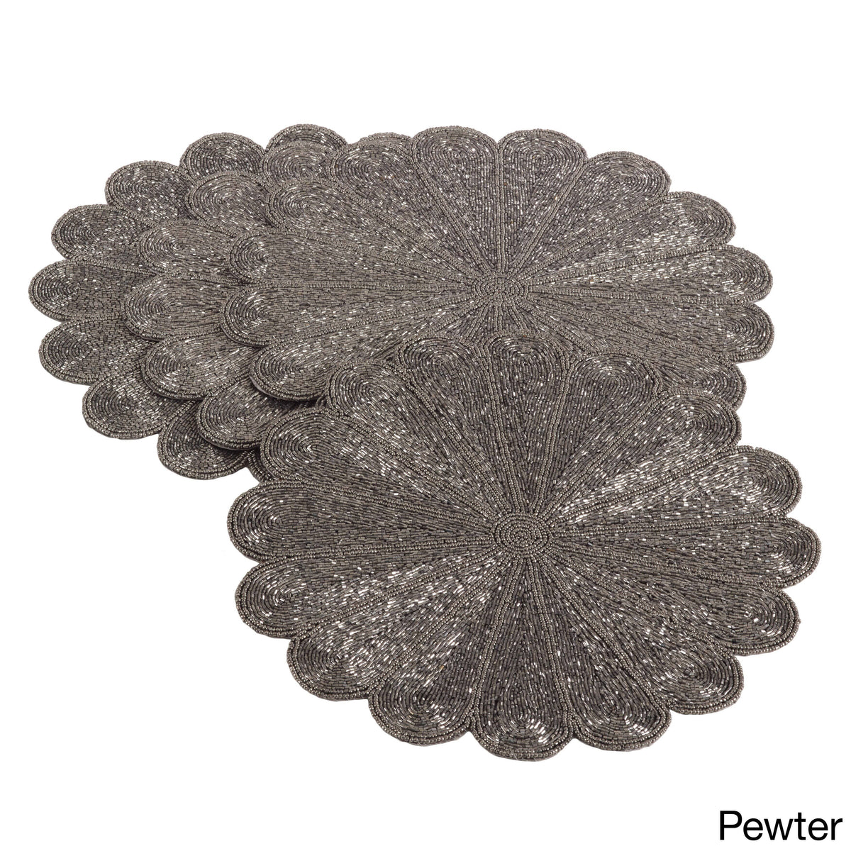 Flower Design Beaded Placemat Set of 4 B31512