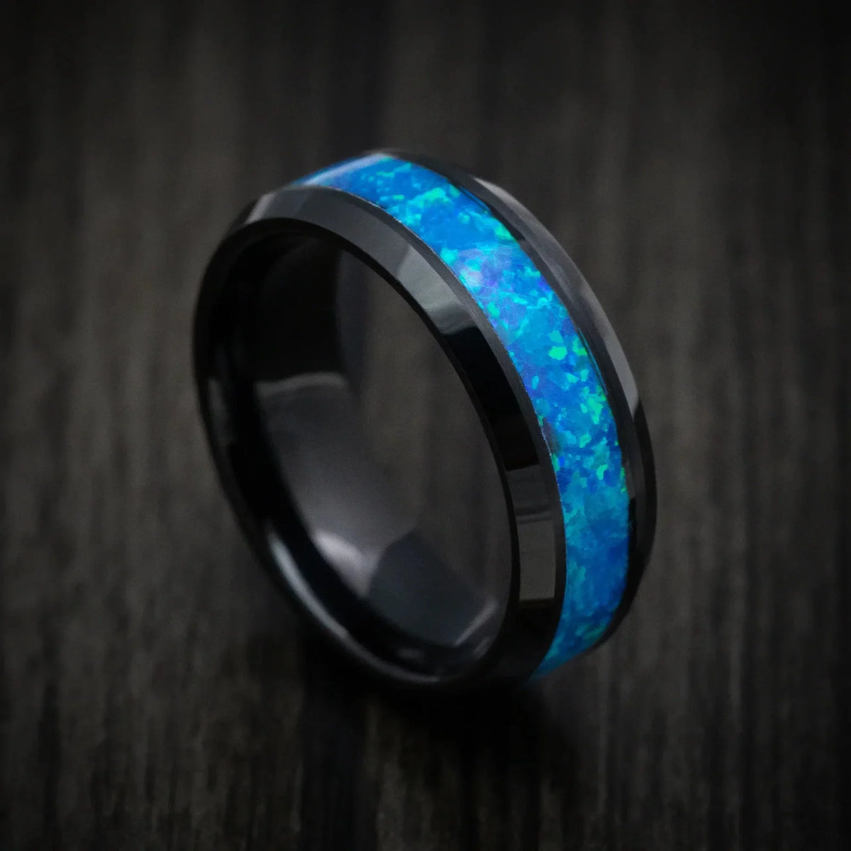 6mm Blue Inlay Tungsten Rings O9692