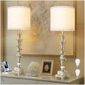 Touch Control Table Lamp Set of 2 with USB Ports and White Shade L622