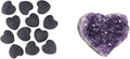 Black Lava Rock & Amethyst Crystal Heart Stone U917108