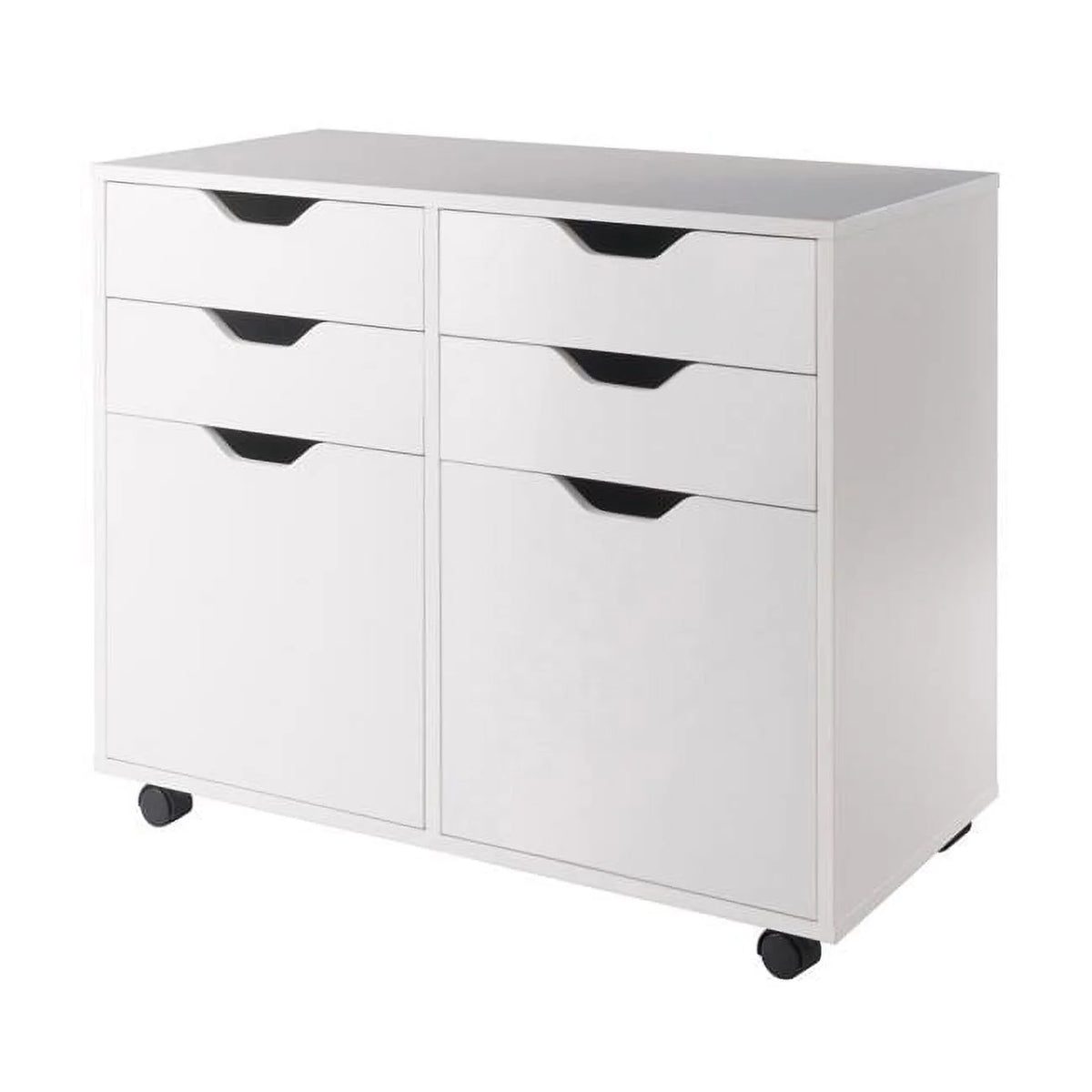 White 2 Section Mobile Storage Cabinet N94283