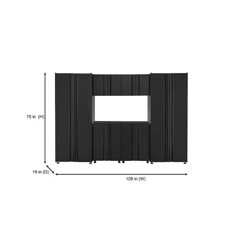 6-Piece Welded Steel Garage Storage System in Black A420723