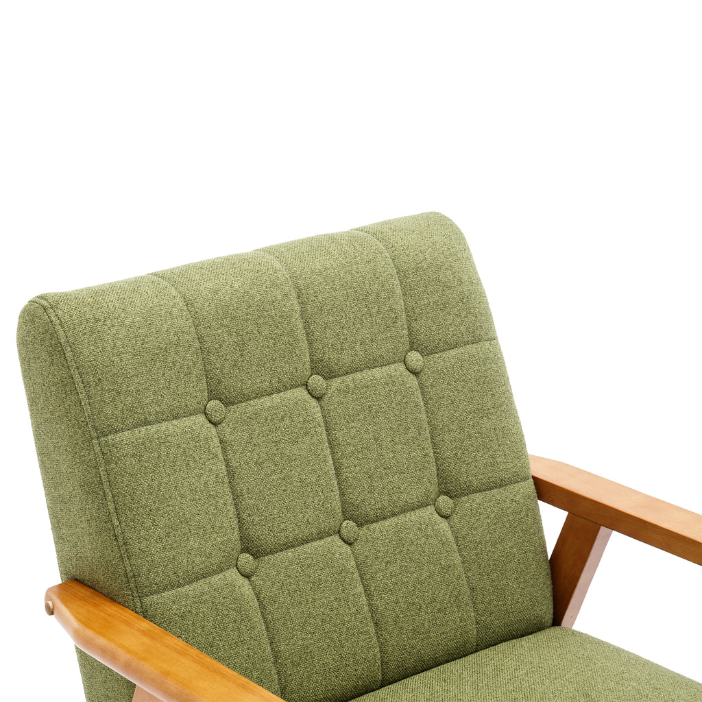 Set of 2 Wood and Fabric Armchair with Side Table P85210