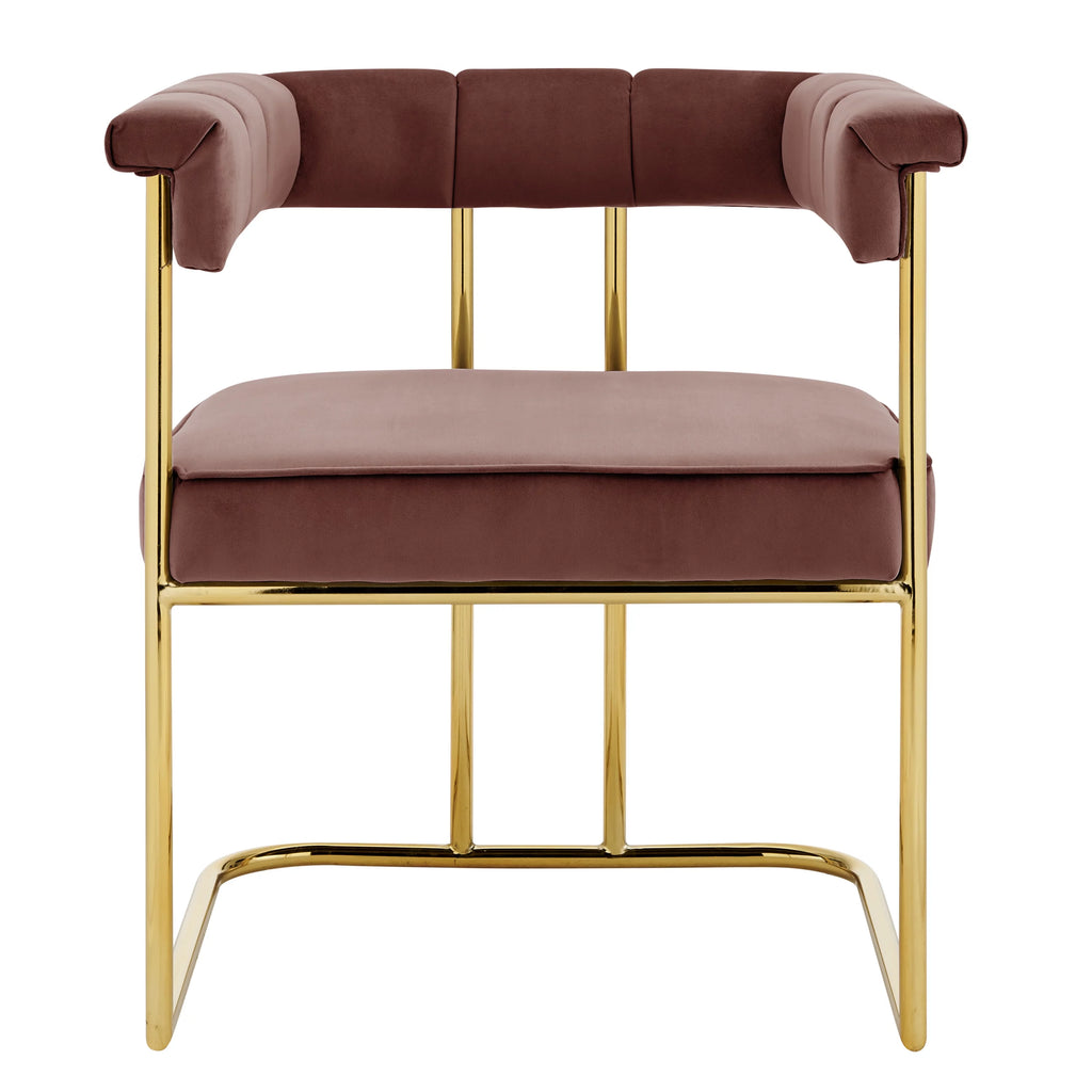 Velvet Dining Side Chair with Gold Plated Metal Base O9328