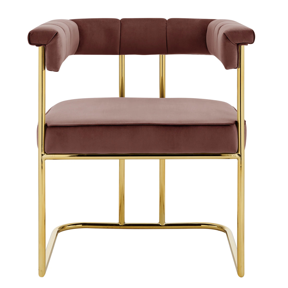 Velvet Dining Side Chair with Gold Plated Metal Base O9328