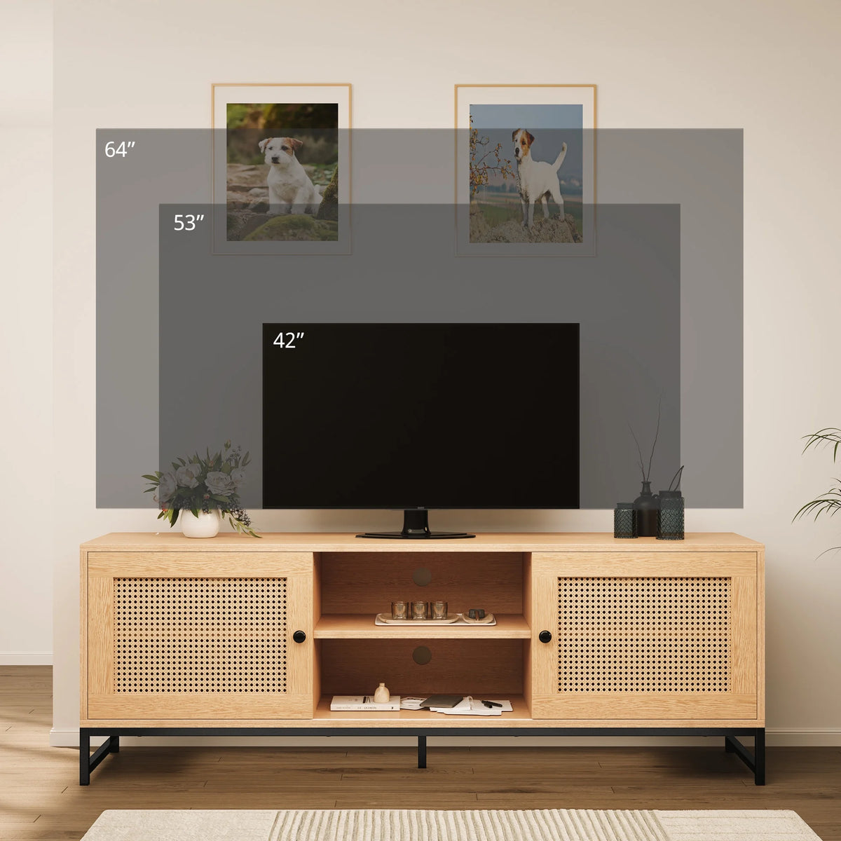 63" TV Stand Media Console U2901