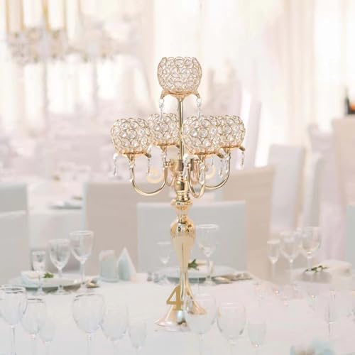 Black Metal Crystal Tea Light Candle Holders Set U9374