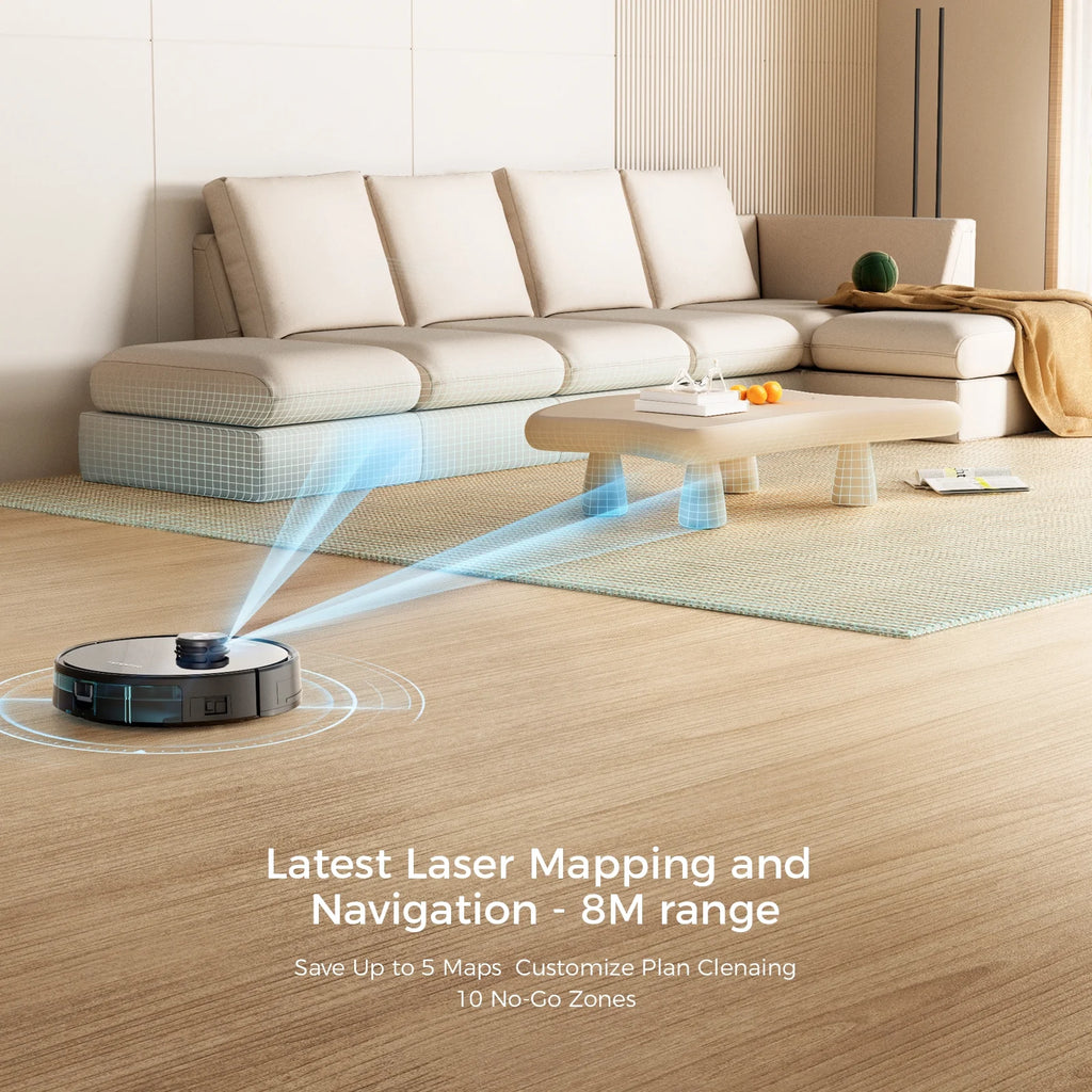 6000Pa Suction Lidar Navigation Robot Vacuum and Mop Combo G907