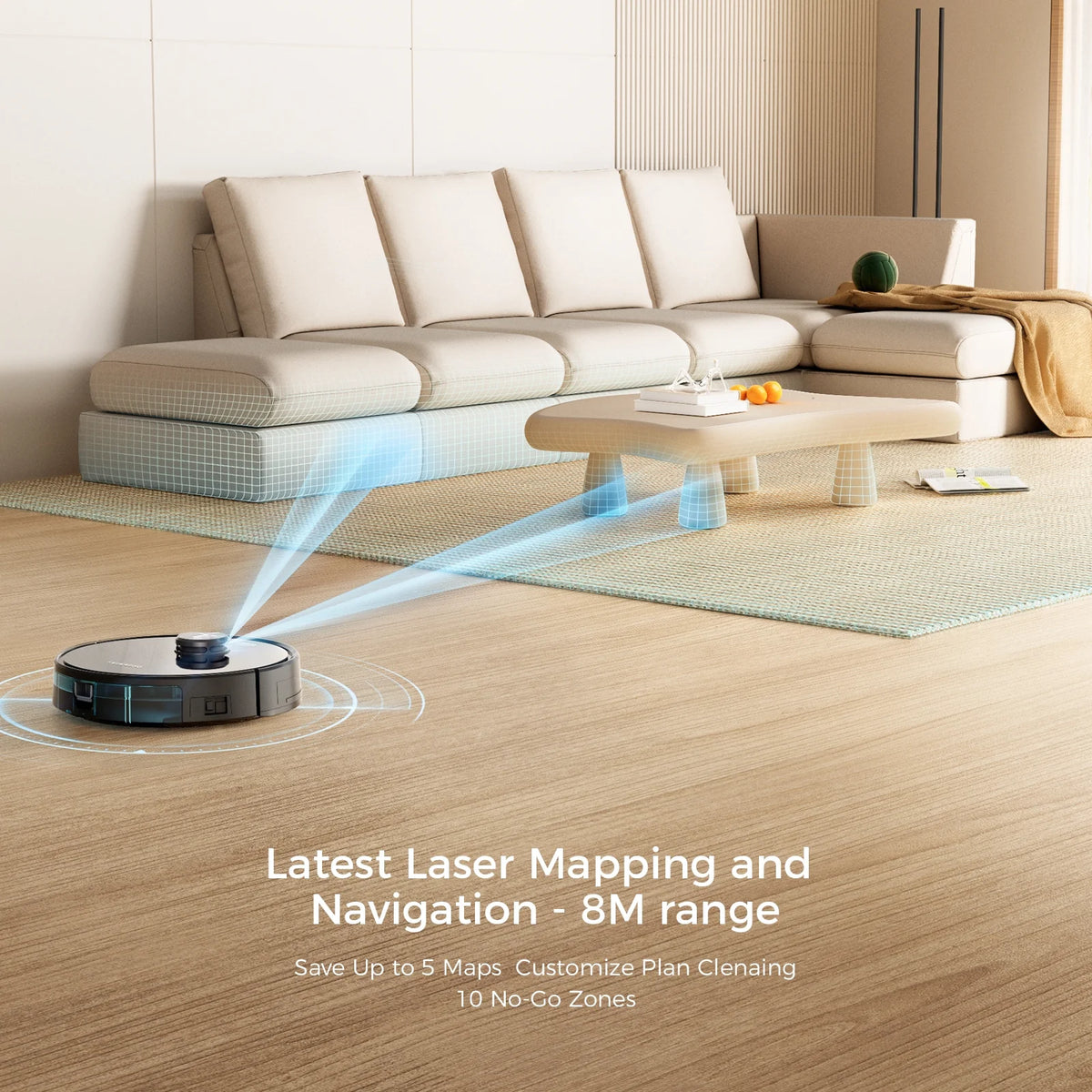 6000Pa Suction Lidar Navigation Robot Vacuum and Mop Combo G907