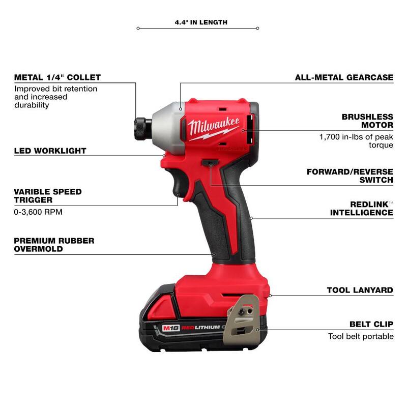 18V Lithium-Ion Brushless Cordless Compact Drill/Impact Combo Kit (2-Tool) with Oscillating Multi-Tool I884