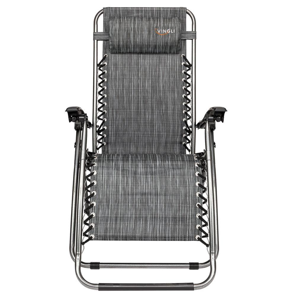 2PCS Outdoor Zero Gravity Folding Lounge Chair Gray N366337