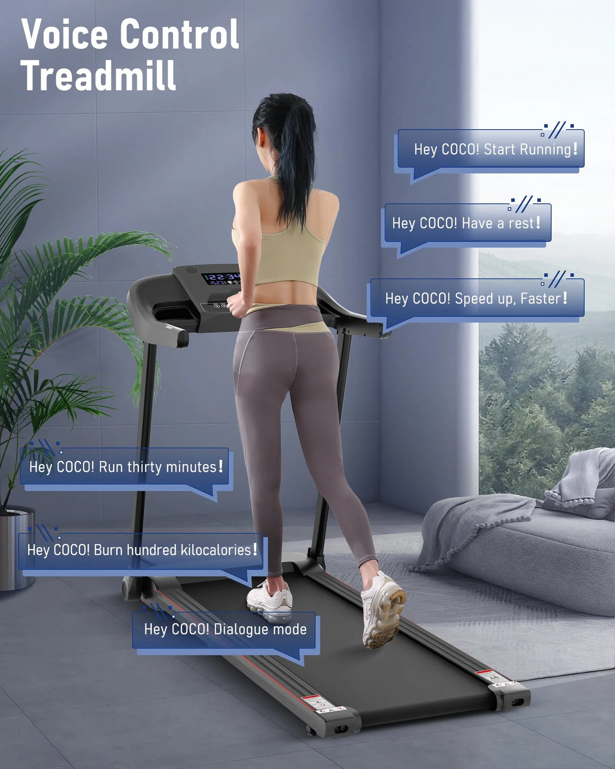 Folding Electric Treadmill with Bluetooth R578970