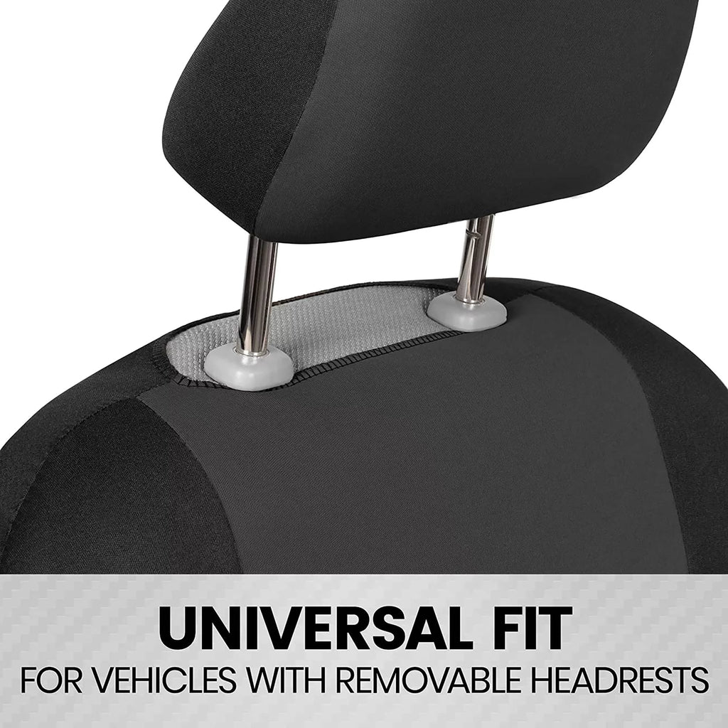 Reverse Charcoal Gray Two-Tone Car Seat Covers Full Set E89173