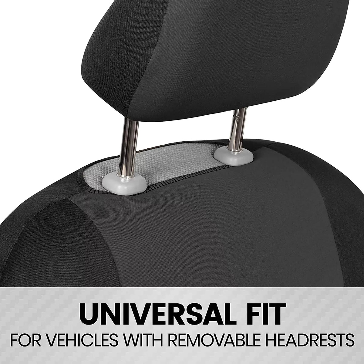 Reverse Charcoal Gray Two-Tone Car Seat Covers Full Set E89173