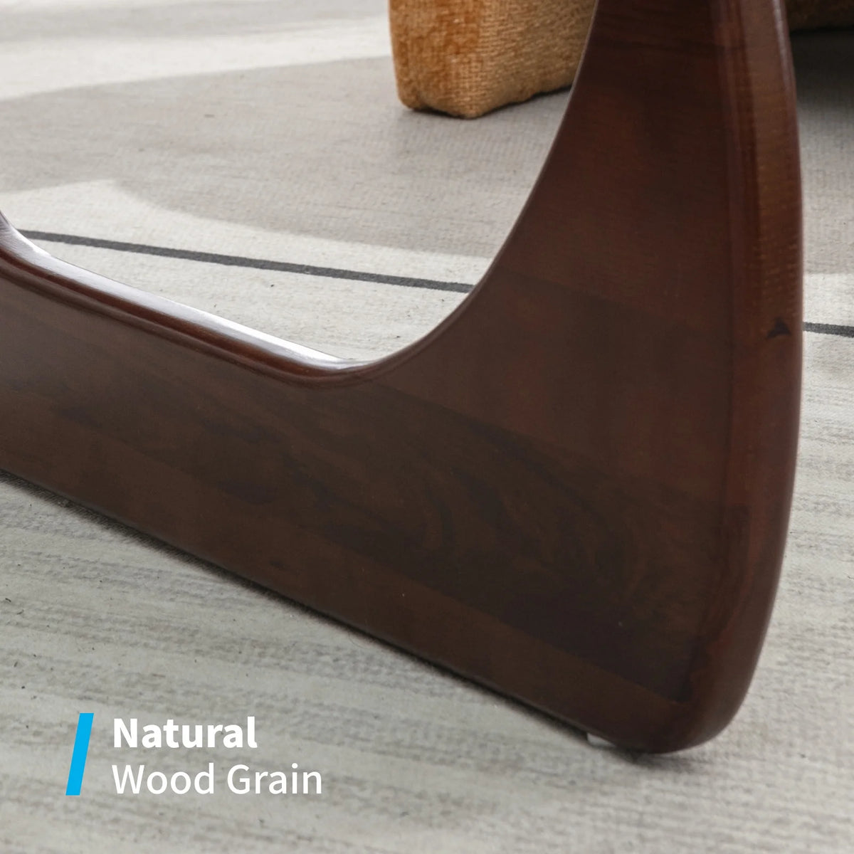 Tempered Glass Coffee Table with Dark Walnut Base Z28772