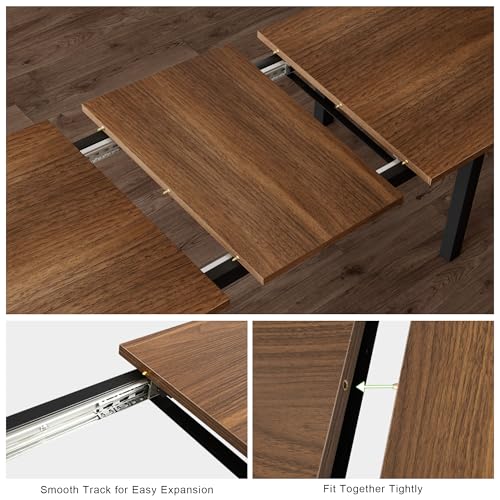 5-Piece Extendable Wooden Dining Table Set with 2 Benches and 2 Stools K7802