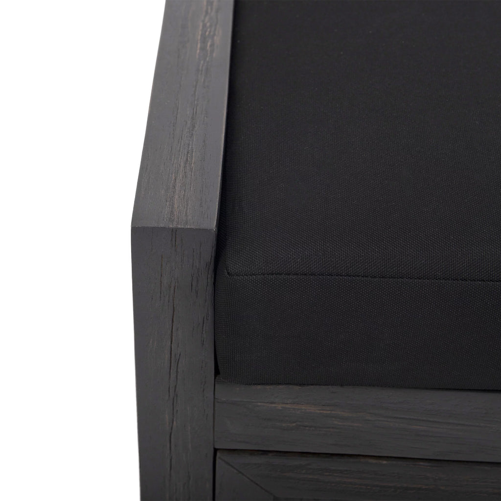 Acacia Wood Storage Bench with Cushion U503319